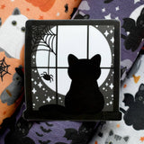 Glow in the dark Spooky Window 3x3-in. Halloween Sticker