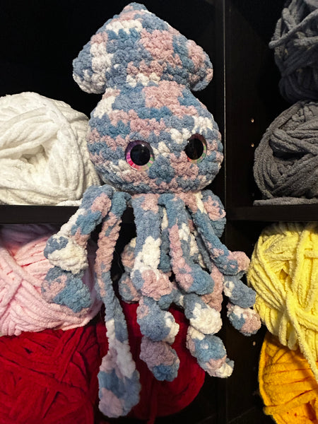 Squid Crochet Plushie - Subtle Trans Flag