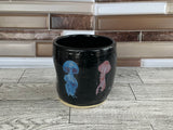 11 oz Black Jellyfish Ceramic Thumb Indent Cup