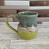 14 oz Aurora Green over Green Opal Lined Ceramic Mug