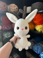 Jackalope Crochet Plushie - White