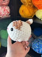 Cat Crochet Plushie - Sandy Tweed and White