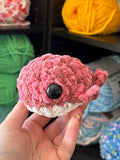 Pocket Whale Crochet Plushie - Berry