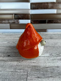 Bright Orange Ceramic Gnome