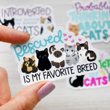 Rescued Is My Favorite Breed 3-in vinyl cat sticker