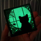 Glow in the dark Spooky Window 3x3-in. Halloween Sticker