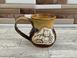 12 oz Cordovan Flux Laying Down Cat Ceramic Mug
