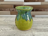 14 oz Aurora Green over Green Opal Dancing Cat Ceramic Mug
