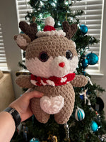 Renie the Reindeer Crochet Plushie with Heart Belly