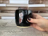 11 oz Black Jellyfish Ceramic Thumb Indent Cup