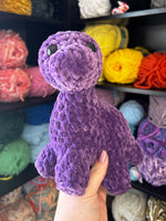 Mini Brontosaurus Crochet Plushie - Meadow Purple