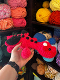 Dragon Crochet Plushie - Pink and Black Glitz