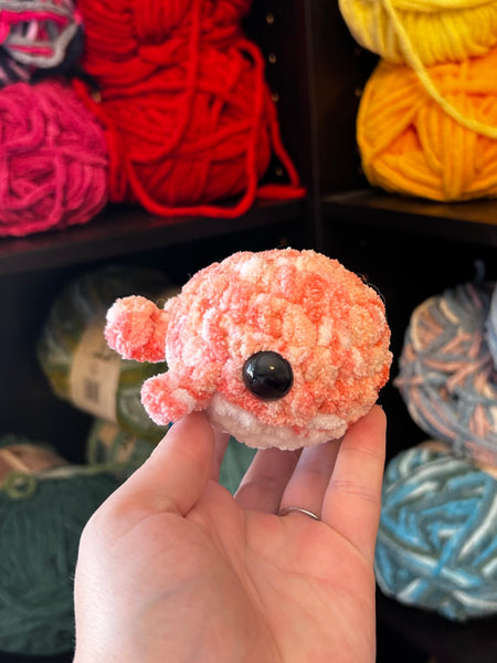 Pocket Whale Crochet Plushie - Petal Pink