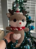 Renie the Reindeer Crochet Plushie with Heart Belly