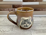 15 oz Tea Dust Flux Cat Head Ceramic Mug