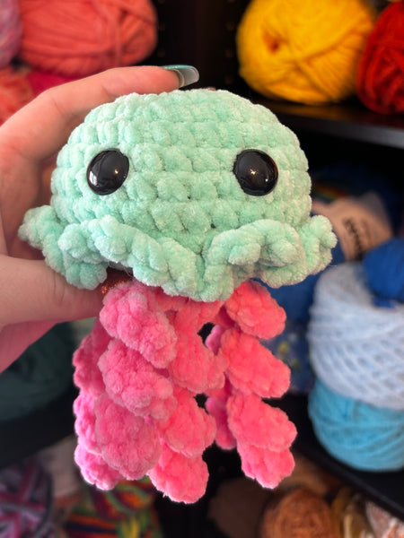 Jellyfish Crochet Plushie - Seaglass and Bubblegum