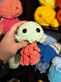Jellyfish Crochet Plushie - Teal and Peach