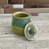 Aurora Green over Green Opal Lidded Vessel