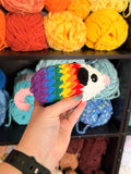 Baby Possum Crochet Plushie - Rainbow