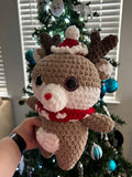 Renie the Reindeer Crochet Plushie with Heart Belly