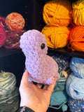 Mini Brontosaurus Crochet Plushie - Baby Lilac