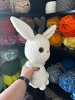 Jackalope Crochet Plushie - White