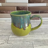 15 oz Aurora Green over Green Opal Ceramic Mug