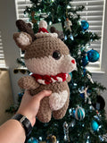 Renie the Reindeer Crochet Plushie with Heart Belly