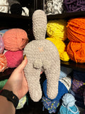 Cat Butt Crochet Ornament - Grey