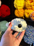 Pocket Whale Crochet Plushie - Subtle Trans Flag