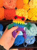 Mini Leggy Frog Crochet Plushie - Rainbow