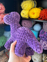 Mini Brontosaurus Crochet Plushie - Meadow Purple