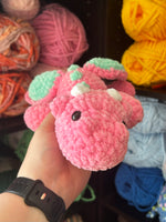 Dragon Crochet Plushie - Bubblegum and Seaglass