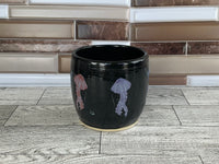 11 oz Black Jellyfish Ceramic Thumb Indent Cup