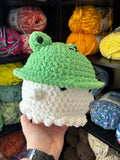 Large Ghost Crochet Plushie w/ Frog Bucket Hat