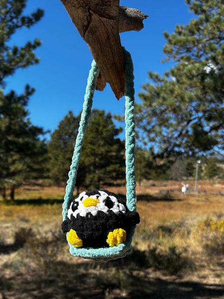 Penguin on a Swing Crochet Plushie