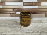 9 oz Glitter Brown Ceramic Straw Cup