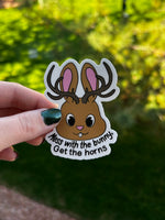 Mess with the Bunny Jackalope Sticker