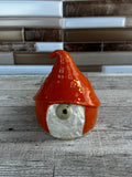 Bright Orange Ceramic Gnome