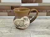 12 oz Tea Dust Flux Laying Down Cat Ceramic Mug
