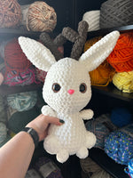 Jackalope Crochet Plushie - White