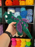 Dragon Crochet Plushie - Emerald and Purple