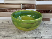 18 oz Aurora Green over Green Opal Ceramic Bowl