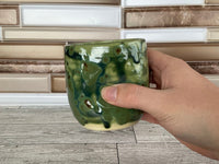 8 oz Olive Float Ceramic Thumb Indent Cup