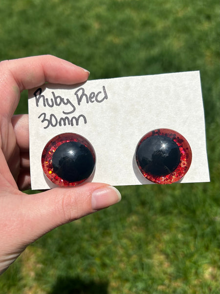 30 mm Resin Sinker Eye - Ruby Red