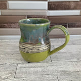14 oz Aurora Green over Green Opal Lined Ceramic Mug