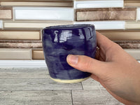 8 oz Purple Ceramic Thumb Indent Cup