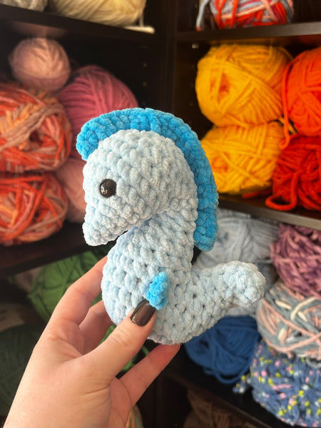 Seahorse Crochet Plushie - Light Blue