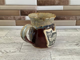 15 oz Cordovan over Light Flux Scaredy Cat Ceramic Mug