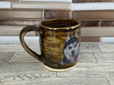 12 oz Glitter Brown Husky Ceramic Mug